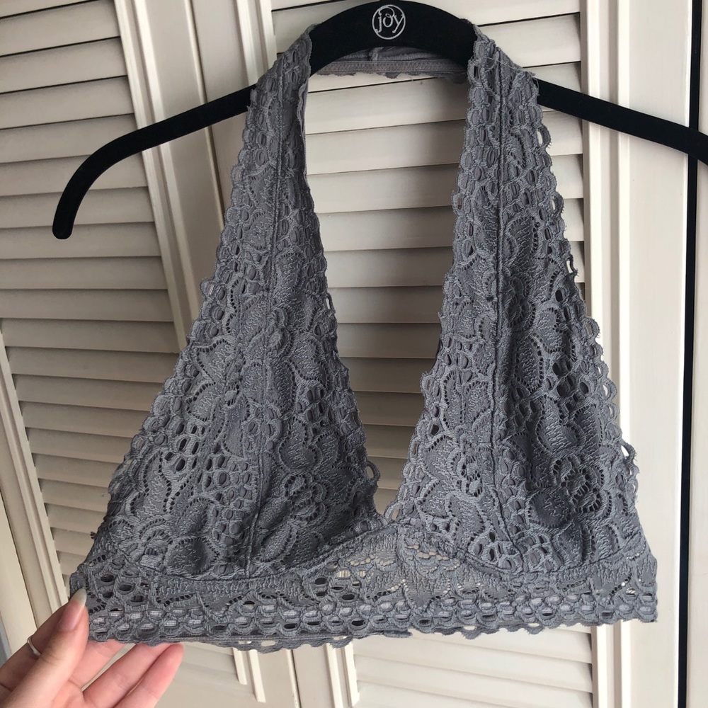 grey lace bralette